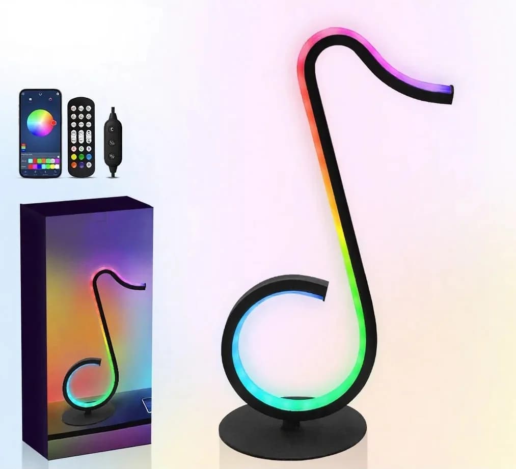 RGB-лампа атмосфери у формі музичної ноти з USB та пультом