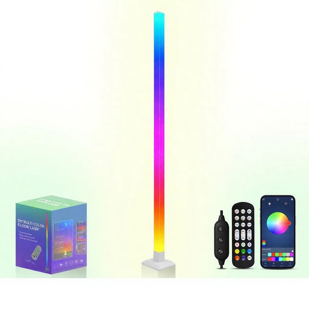 Розумна підлогова лампа RGB з синхронізацією музики, керуванням через додаток та LED-підсвіткою