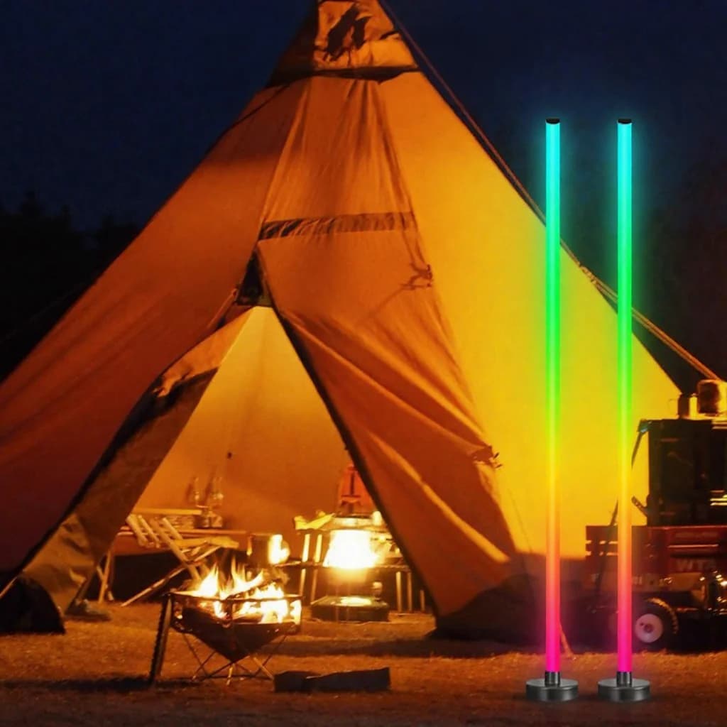 Підлогова лампа RGB з синхронізацією з музикою, світінням 360°, керуванням через додаток для ігор