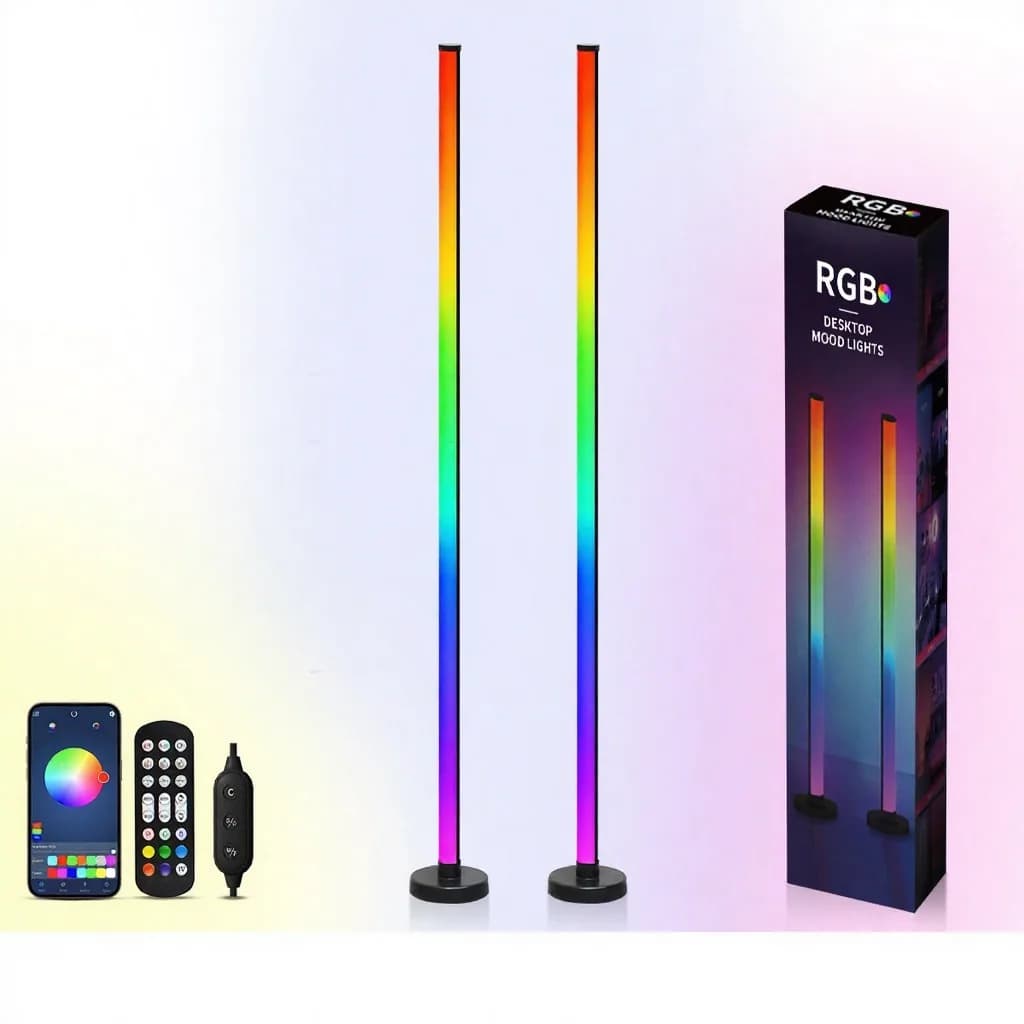 Підлогова RGB-лампа з синхронізацією музики, керуванням через додаток та пульт