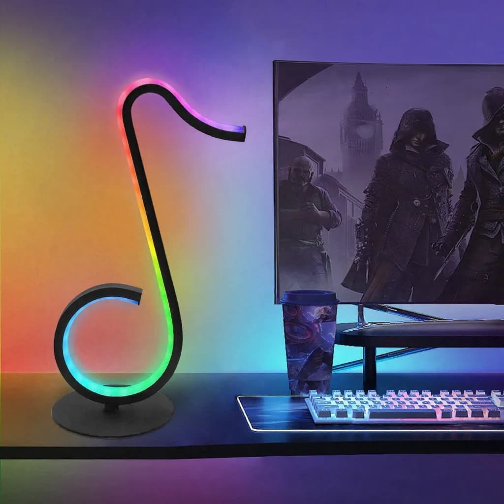 RGB-лампа атмосфери у формі музичної ноти з USB та пультом
