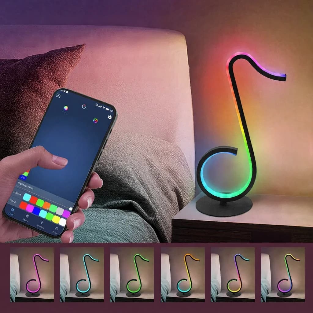 RGB-лампа атмосфери у формі музичної ноти з USB та пультом