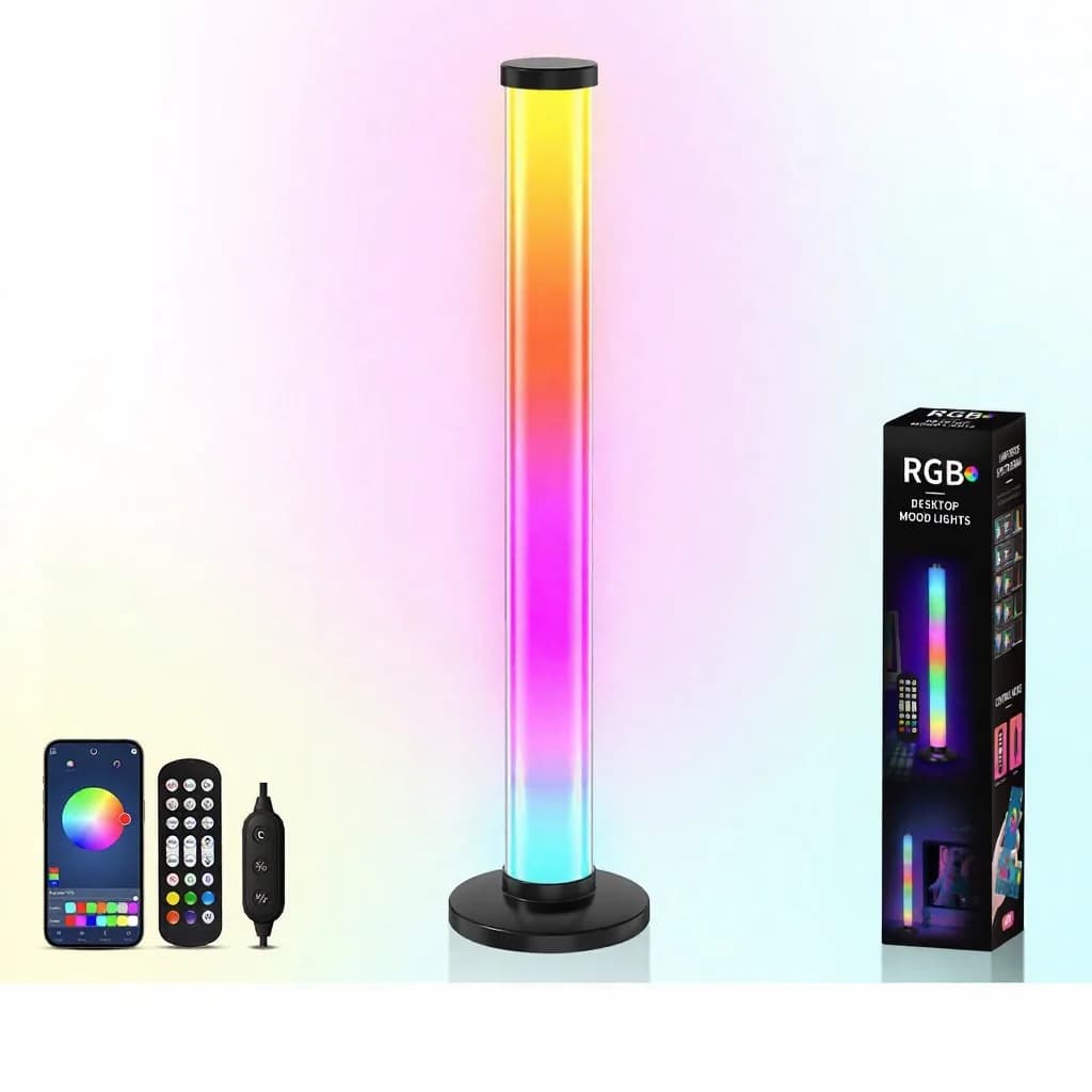 Настільна RGB лампа 360° з реакцією на звук, USB освітлення для атмосфери