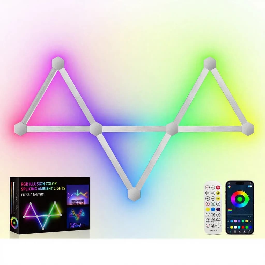 Розумні світлодіодні настінні панелі RGB з керуванням додатком і синхронізацією музики