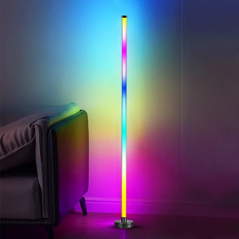 Кутова світлодіодна підлогова лампа RGB з синхронізацією з музикою, керуванням через додаток та пульт