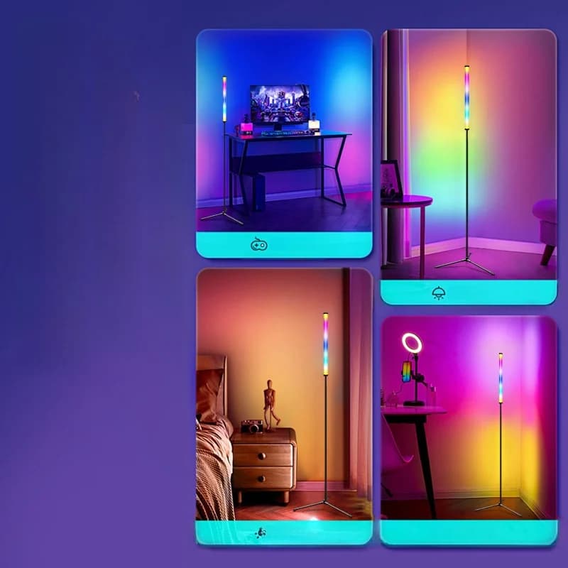 Підлогова лампа RGB зі зміною кольору, синхронізацією музики та керуванням через додаток