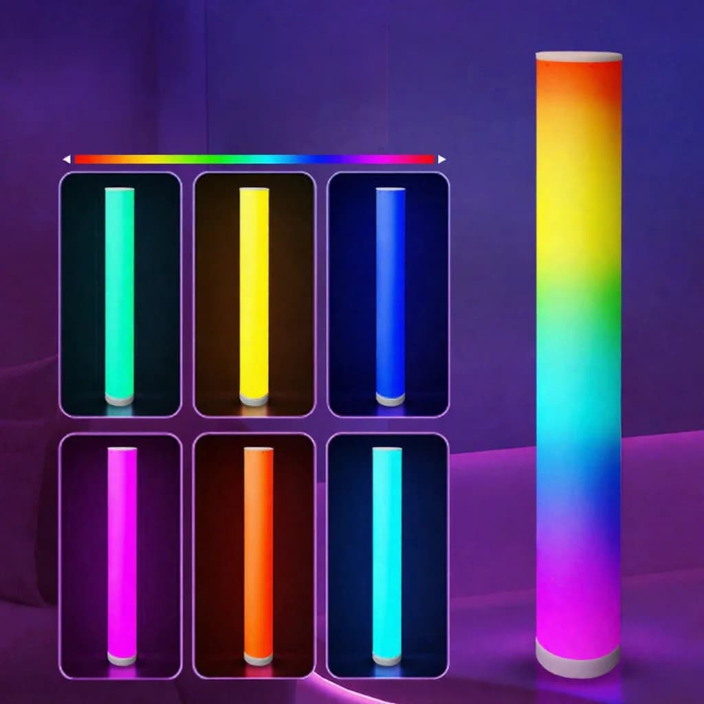 Підлогова лампа-циліндр RGB з пультом та синхронізацією музики