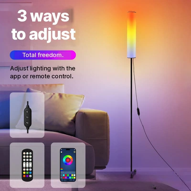 Світлодіодна підлогова лампа-тринога RGB з пультом для спальні та вітальні