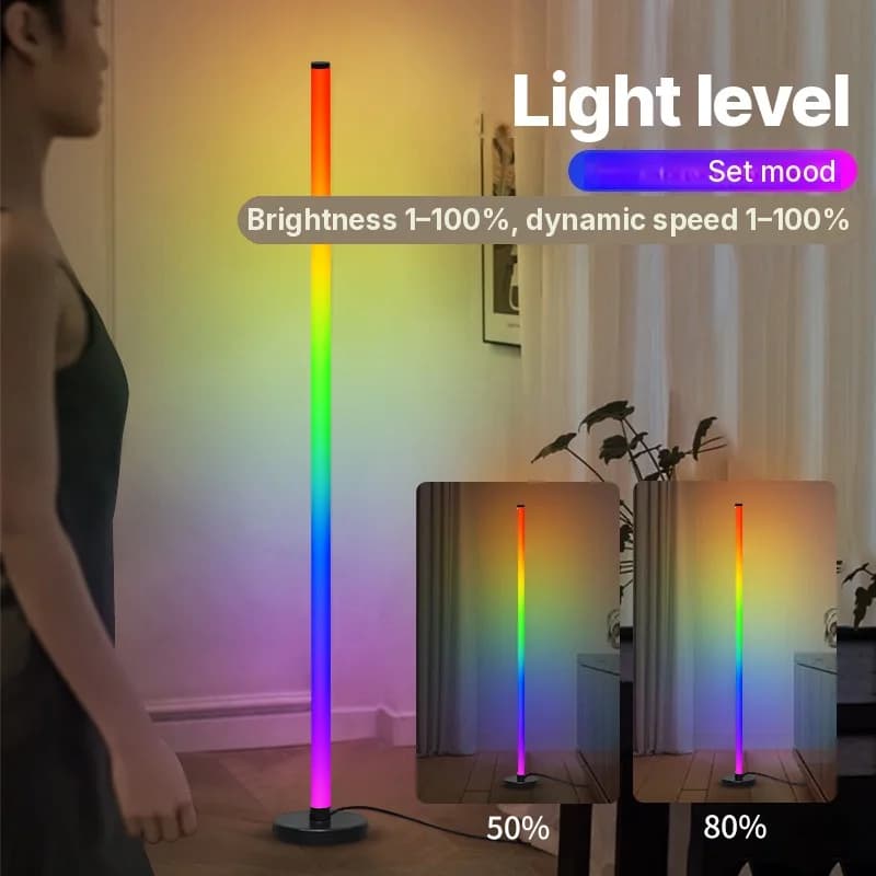 Підлогова лампа RGB модульної конструкції з синхронізацією музики та керуванням через додаток