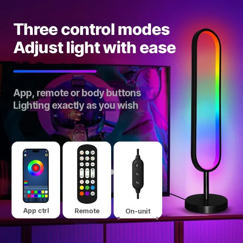 U-подібний RGB торшер із реакцією на звук та керуванням через додаток